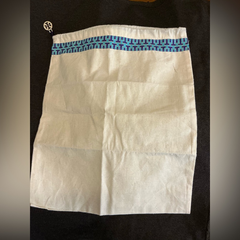 Tory Burch Cream and Blue Garment Bag